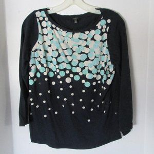 Talbots XP Tee Shirt Dark Blue Circle Design